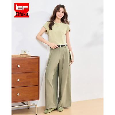 IEF 2026 Summer High-Waist Two-Piece Pants Set