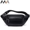 Minimalistische Herren-Lammleder-Hüfttasche für Business, Schwarze Outdoor-Handytasche, Lässige Sport-Umhänge-Brusttasche