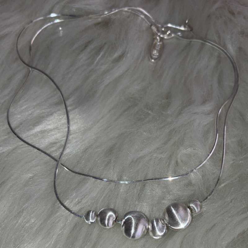

fillow coat ball necklace SILVER