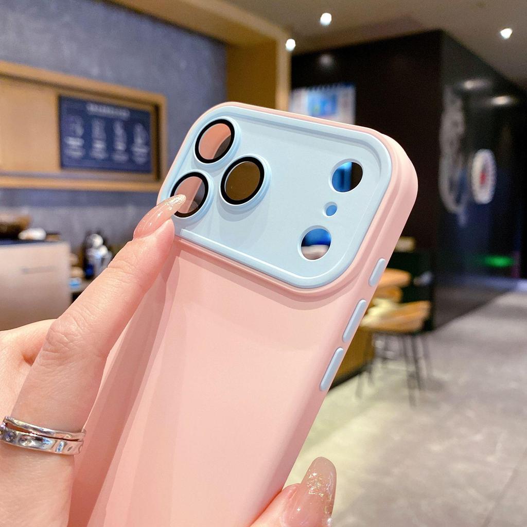 Dopamin-Farbblock-iPhone-17-Hülle mit Flüssigkeitsgefühl - Vollständige Abdeckung für Apple 16 Pro Max