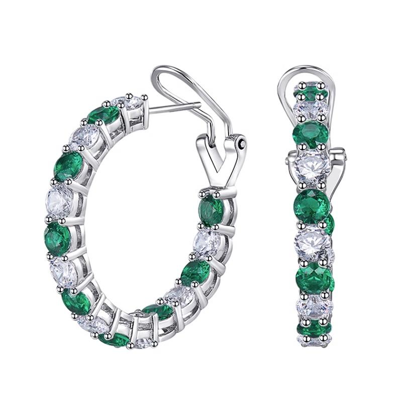 

CAOSHI Temperamental Silver Color Big Hoop Earrings with Brilliant Cubic Zirconia Delicate Women Accessories Engagement Jewelry