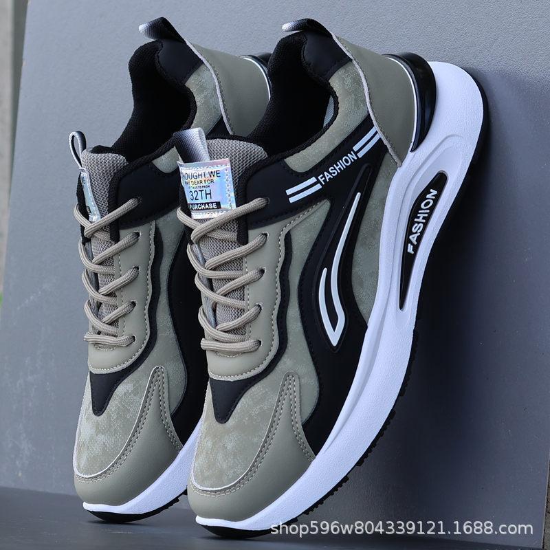 

Мужская обувь 2024 года, новая осенняя водонепроницаемая кожаная спортивная повседневная обувь для бега, мужская универсальная мягкая подошва, дезодорант, приливная обувь 44