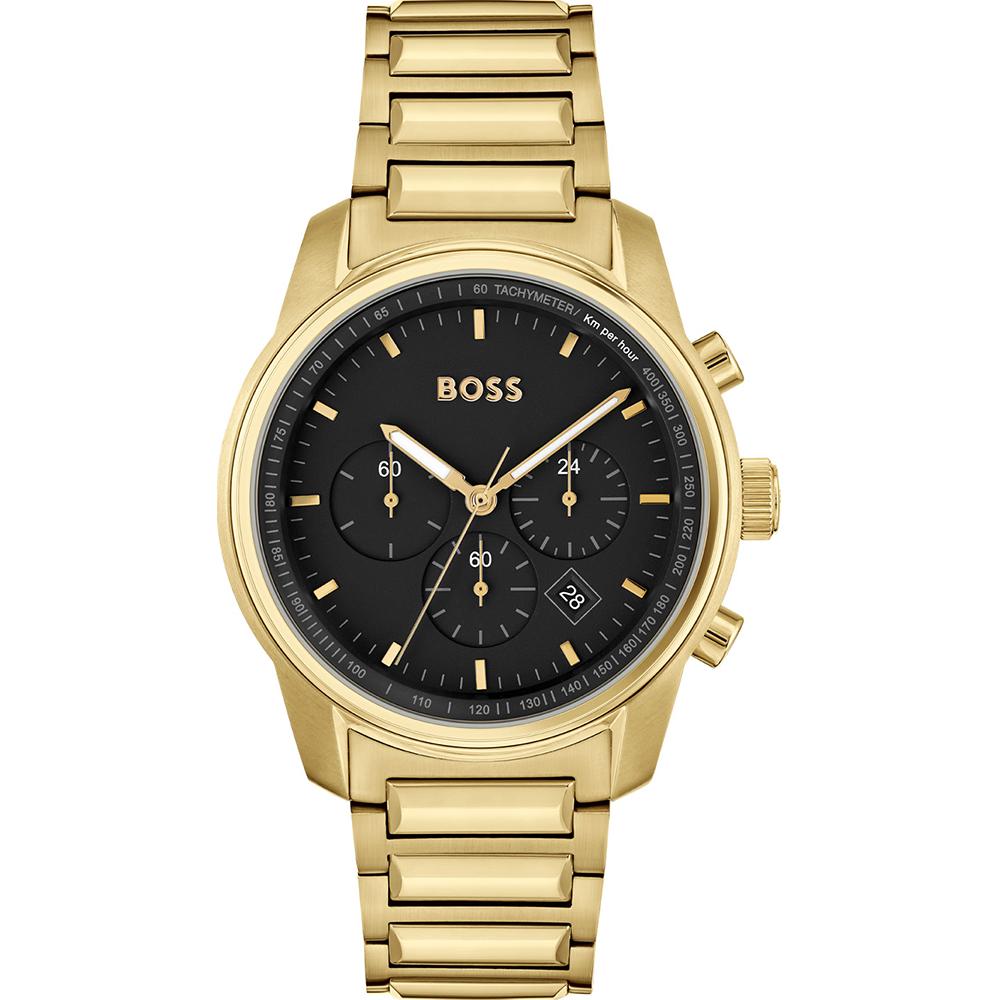 BOSS Trace Black Gold Metal Men s Quartz Watch 1514006 чёрный