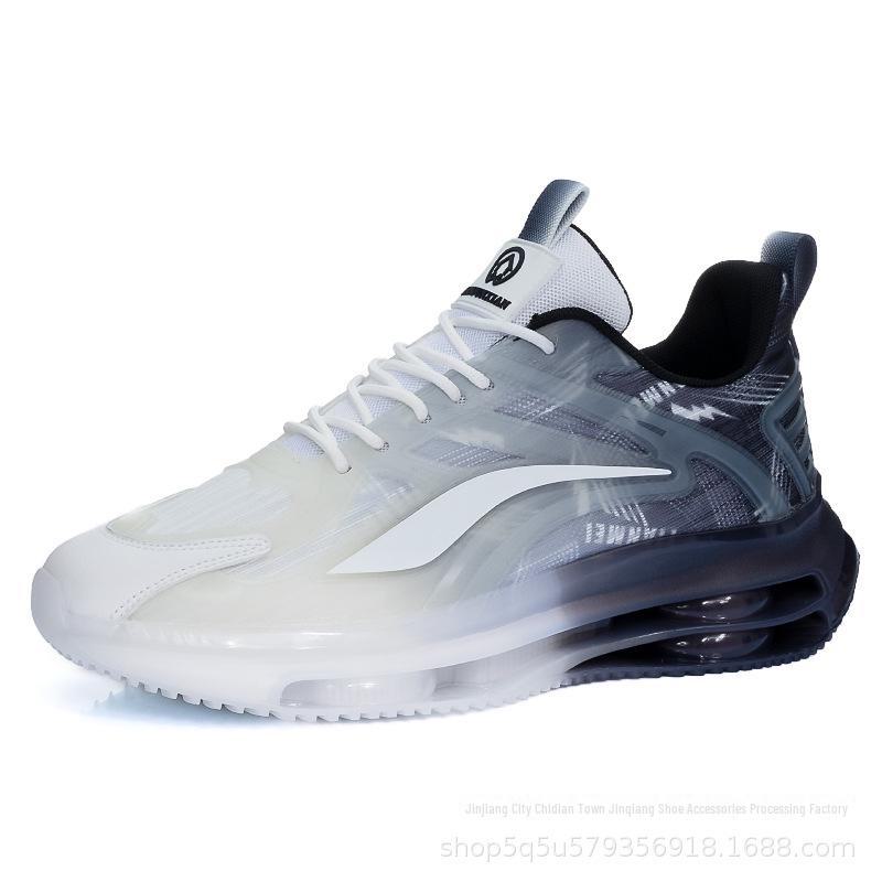 Men's Winter Double-Layer Air Cushion Shock-Absorbing Rotating Button Running Shoes - Trendy All-Match Casual Sports Footwear