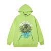 Unisex Übergroßes Kapuzenpullover-Set Mit Spinnennetz-Folienaufdruck Warm Fleecegefüttert Lockerer Schnitt Streetwear Herren Damen