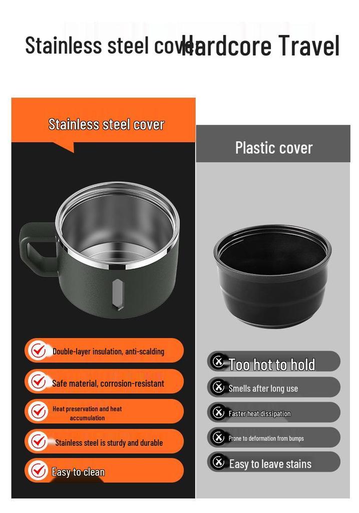 Large Capacity 304 Stainless Steel Insulated Travel Kettle with Tea Infuser for Outdoor and Construction Site Use