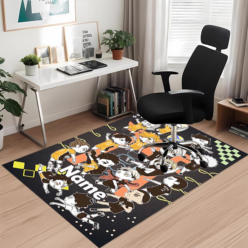 Custom Name Haikyu Printed Carpet, for Office Chair Living Room Bedroom Kitchen Room Decor Gifts.