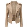 Damen Europäische Größe Neue Lederjacke Damen Saum Abnehmbar Frühling und Herbst Mantel Damen Mode Lässige Jacke