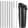 Mity Rain 8PCS Metal Straw for Owala FreeSip Sway 30oz Water Bottle -Stainless Steel Straws for Owala Water Bottle (Stainless Steel)