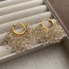 Retro Bright and Smart Crystal Fringed Earrings Artistic Exquisite Eye-catching Elegant Personalized Earrings
