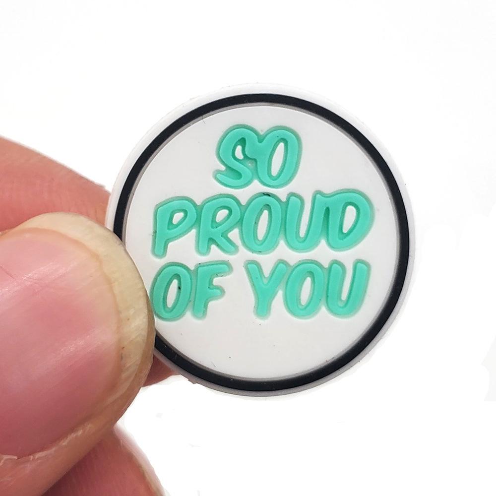 Letter Phrase Series Cartoon Clog Shoe Decorations: Cute PVC Flowers & Buckles