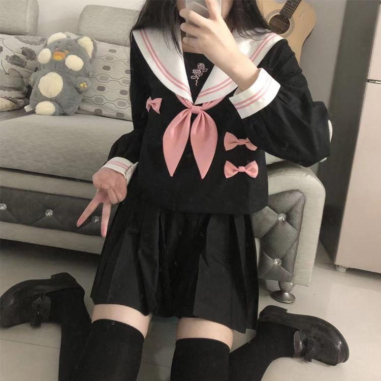 JK Korean Uniform Suit Japanese Student Pleated Skirt College Style School Outfits Women Sailor Outfit Cosplay Uniform Japanese