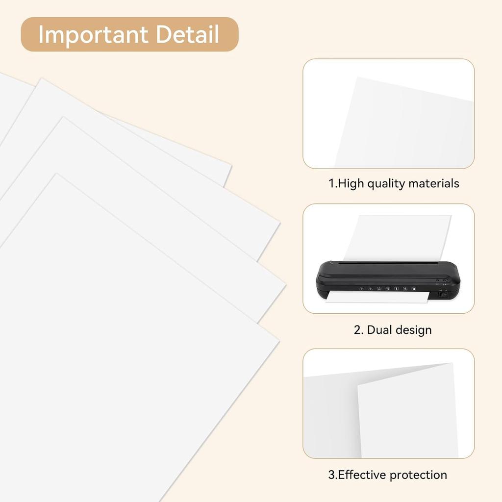 5 Pack Letter Size Laminator Carrier Sleeve 8.5 x11 Thermal Laminating Carriers Laminate Sheets Carrier Protection Thermal Laminating Pouches for