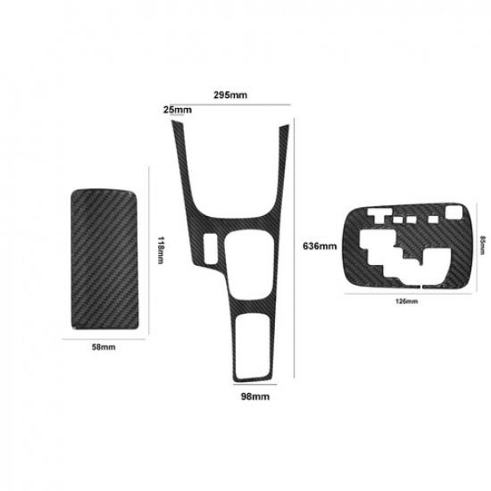 3Pcs Carbon Fiber Interior Console Gear Shift Cover Trim For Toyota Hilux