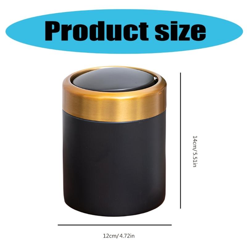 Mini Trash Bin Space Saving Brushed Stainless Steel Trash Can for Table Top Use In Kitchens and Offices Waste Container