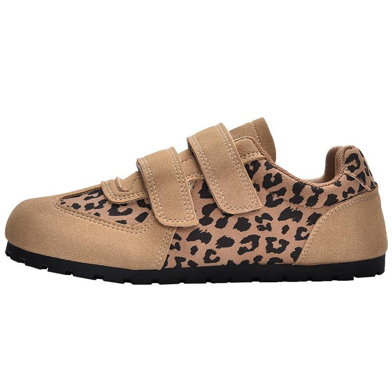 Autumn new leopard print casual shoes women's Velcro ugly cute big head shoes 3123