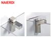 NAIERDI Zinc Alloy Adjustable Glass Clamps Glass Plated Brackets Chrome Alloy Shelf Holder Support Clamp Holder Glass Shelves