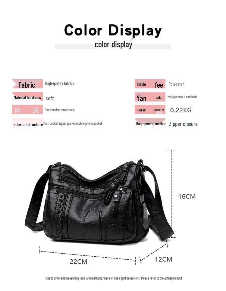 Damen Weiche Leder Schulter Messenger Bag - 2023 Rucksack mit großer Kapazität für Mittelalte und Ältere