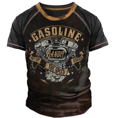 Motorcycle Men T-shirt 3D Print Short Sleeve Vintage TShirt For Men Ride Biker Shirts Tops Oversized Tee Shirt Men's Clothing