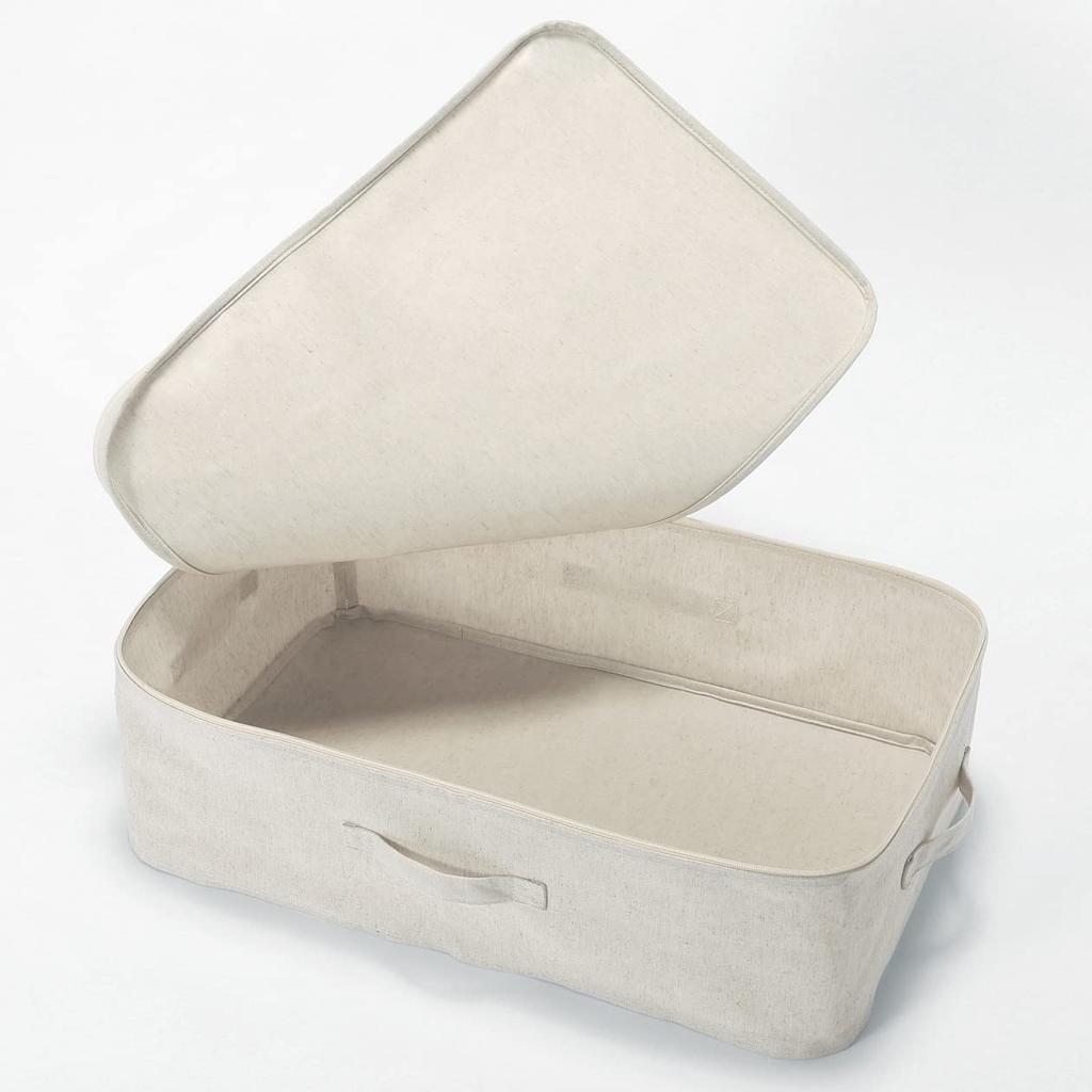 MUJI Softbox Width 59 X Depth 39 X Height 18cm Polyester Linen Costume Case 12403524