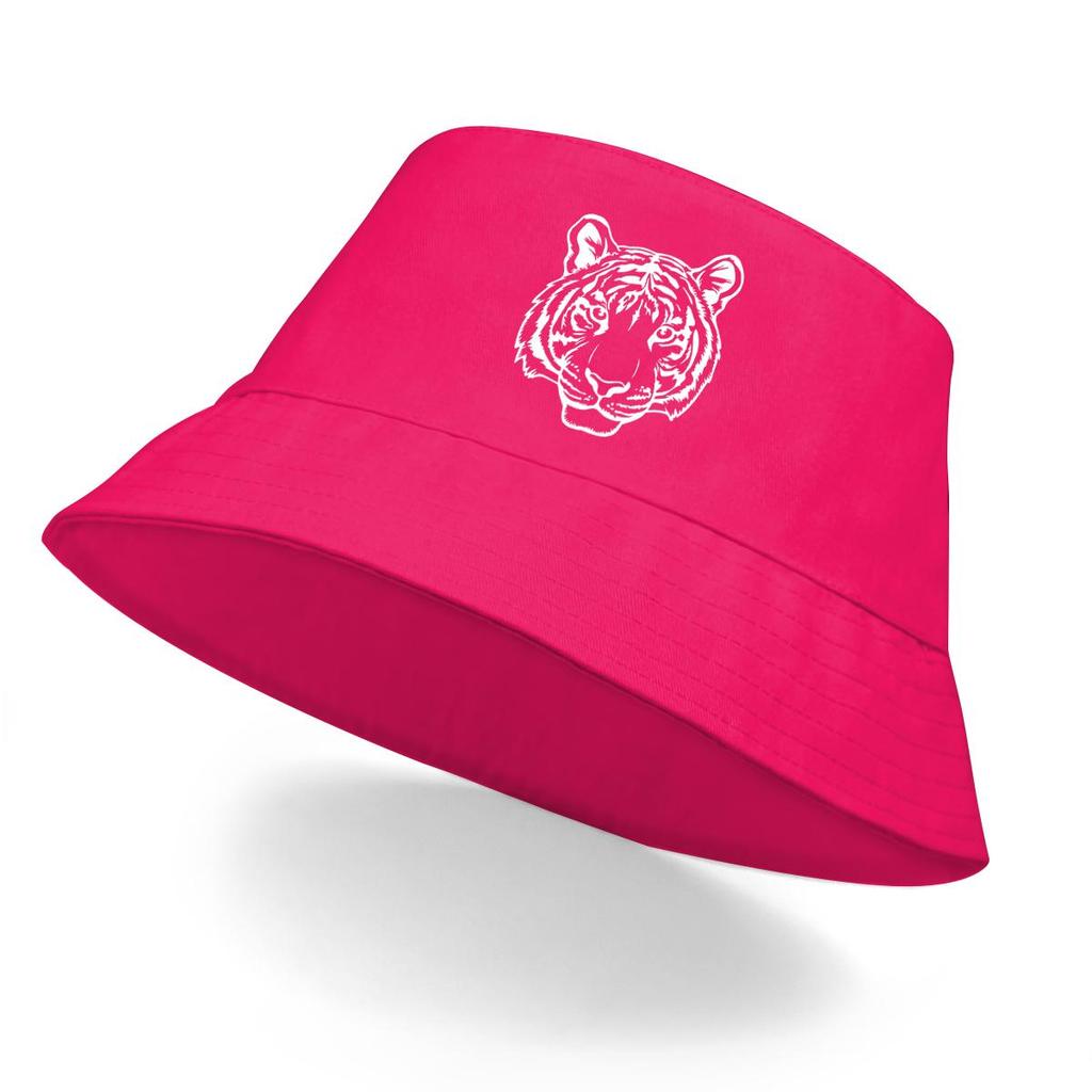 Bucket Hat mit Weißem Tigerkopf-Print Bucket Hat , Tier Herrenhut Leichtgewicht Frühling Strand Strandkappe
