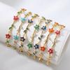 Tide Multiple Color Flower Rhinestone Branch Leaf Bracelet Dopamine Niche Sense Copper Women's Bangle Gifts
