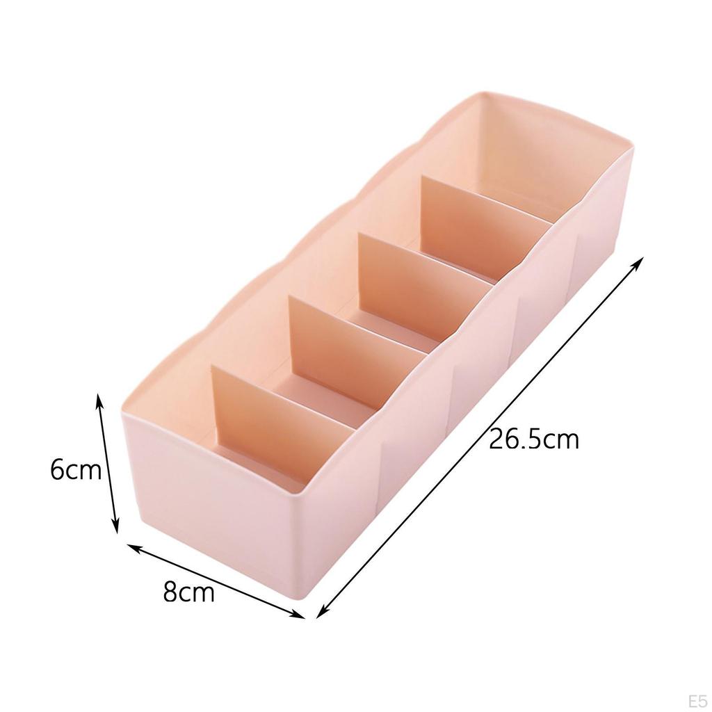 Closet Bins Organizer Drawer Bra Boxes Cosmetic Divider Storage 5 Cells Socks Tidy