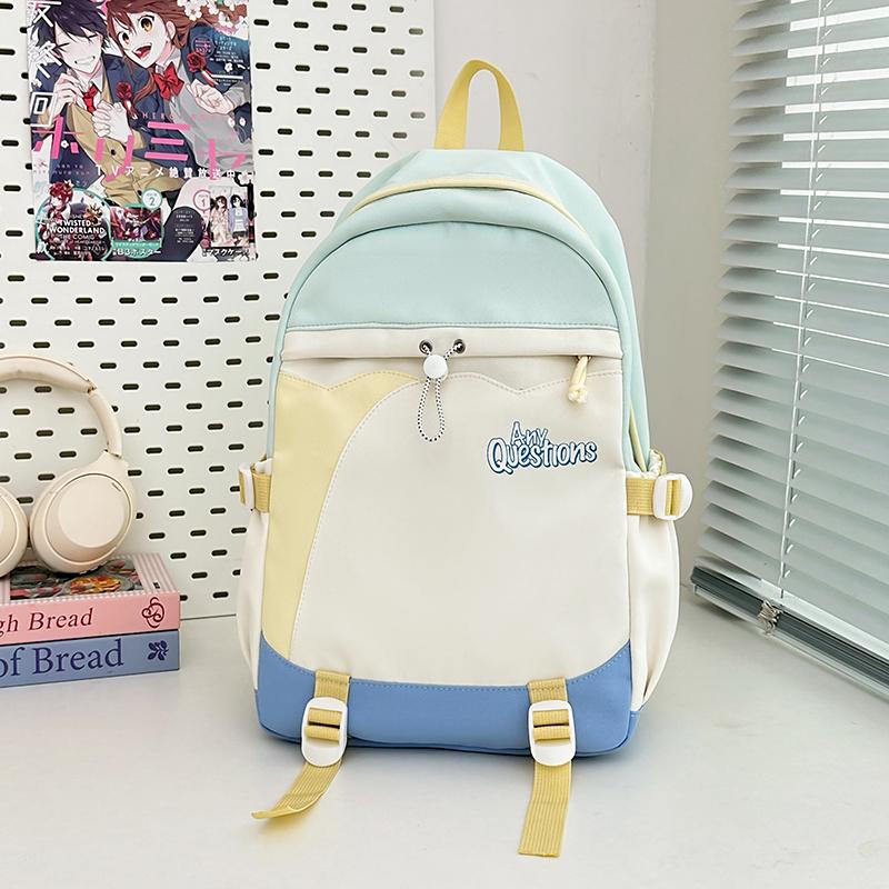 Sac d'école étudiant couleur contrastée Filles Sac à dos de campus Sac à dos pour ordinateur