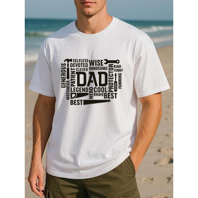 

European sizes Men S Cool Dad Graphic T-Shirt - Quick-Dry Sweat-Wicking Tee with Cool Dad Quotes, Breathable Loose Fit Shirt for Fathers 4XL білий