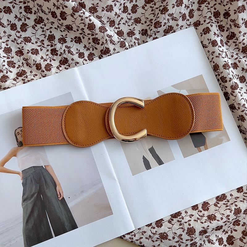 

Пальто Пояс Женский Высокий класс Чувство С Юбкой Тренд Эластичный Эластичный Свитер Внешнее Украшение Широкий Пояс Аксессуары верблюд