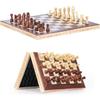 Syrace Magnétique Echiquier En Bois,Jeu D'échecs De Voyage Pliables,Échecs Et Dames 2 En 1,40CM X 40CM