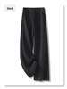Oatmeal Acetate Wool Flannel Wide-Leg Pants - Women's 2024 Soft Cashmere Straight-Leg, Perfect for Autumn & Winter