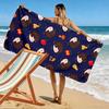 Cartoon Hedgehogs and Fruits Pattern Beach towel quick-drying for travel outdoor sports jogging beach and swimming