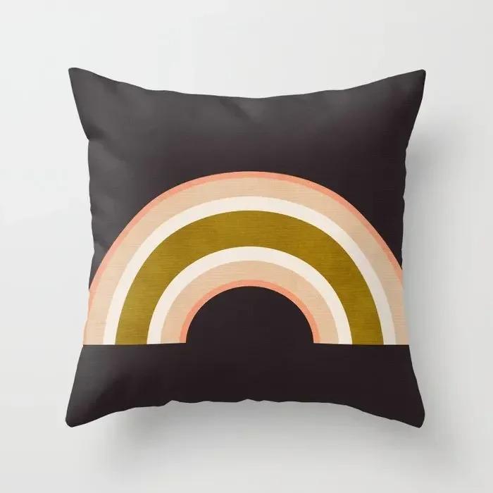 Nordic Morandi Geometric Abstract Rainbow Decorative Home Pillowcase Cushion Cover