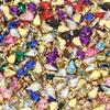 50pcs Water Drop Claw Rhinestones Stainless Steel Gold Bottom Acrylic Pointed Claw Drill For DIY Clothing Headwear Jewelry Decor
