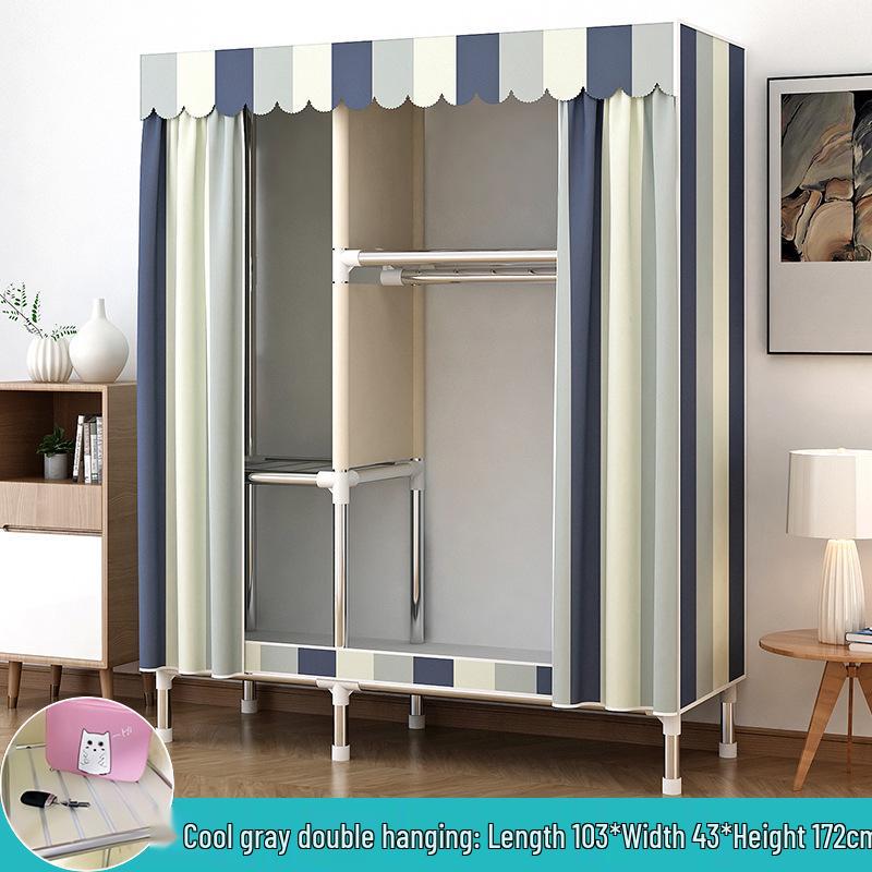 Compact All-Steel Frame Cloth Wardrobe: Durable Storage Solution for Bedrooms and Apartments