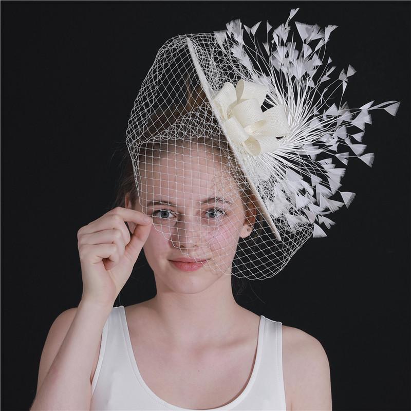Mysterious Veil Vintage Top Hat British Mesh Headgear Celebrity Banquet Hat Hair Accessories Hairpin