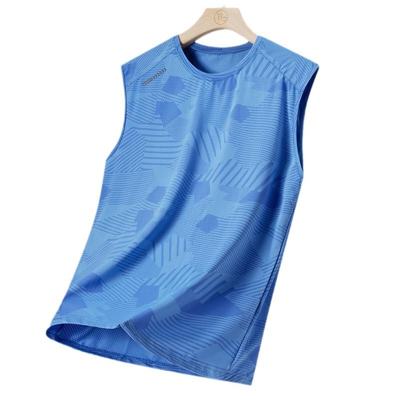 Ice Silk Vest T-shirt Men's Camouflage Quick-drying Elastic Outdoor Sports Thin Air Conditioner Casual Sleeveless Jersey Tide