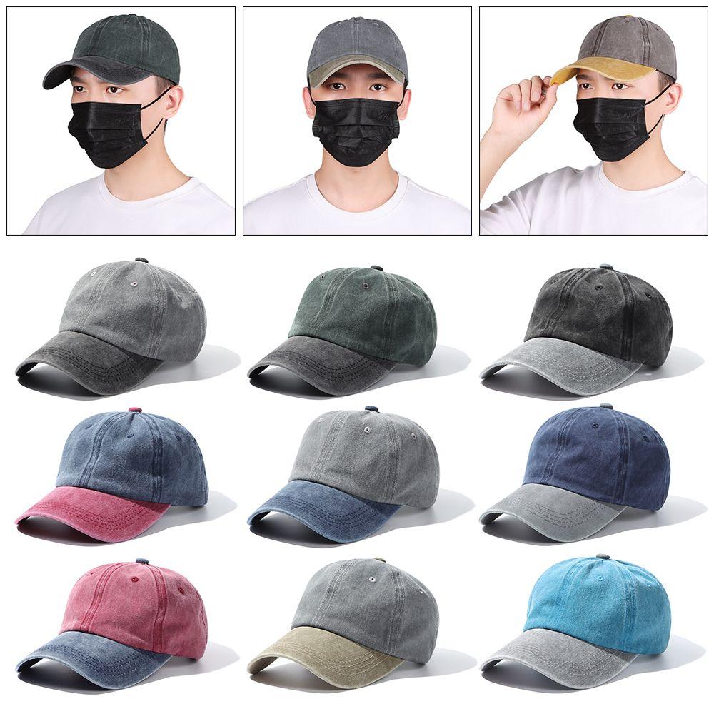 

Outdoor Men Women Vintage WASHED DENIM Cap Distressed Faded Caps Baseball Hats Sunscreen Hats 10