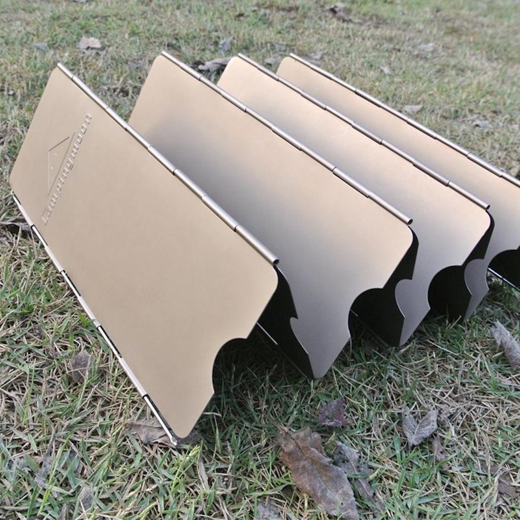 Camping Moon YD-10 Pikniková závětří Závětrná clona Hliníková závětří Skládací závětří Hliníková deska s oxidovým povlakem Venkovní partner s úložným boxem L