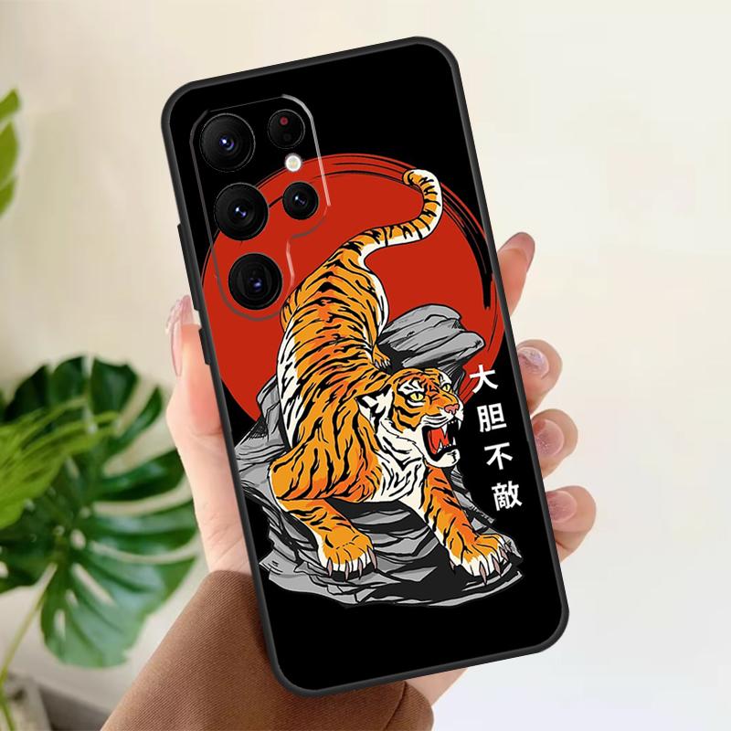 Tiger Red Sun Japan Art Soft Case For Samsung Galaxy S25 Ultra S21 S22 S23 S24 Plus S9 S10 S20 FE S24 FE Phone Cover