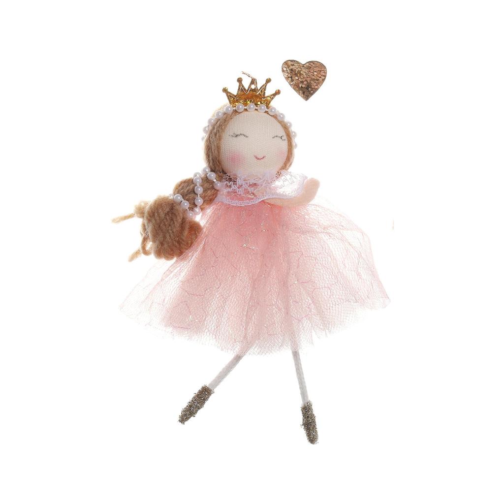 Heart-Crowned Angel Ornament: Cute Fairy Tale Christmas Tree Decoration