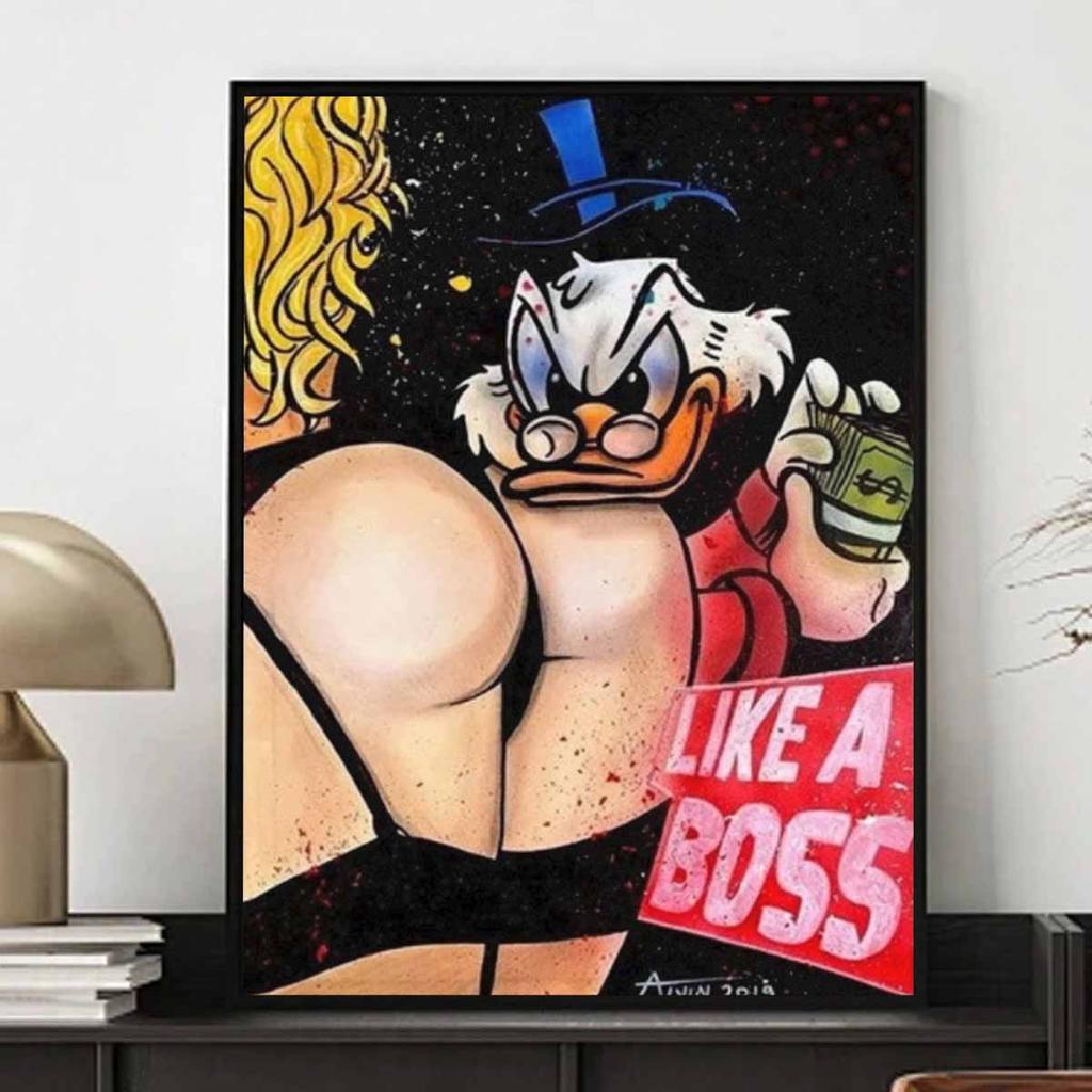 5D DIY Diamond Art Painting Kits for Adults, Donald Duck Full Round Crystal Diamond Kits for Beginner for Home Wall Decorate