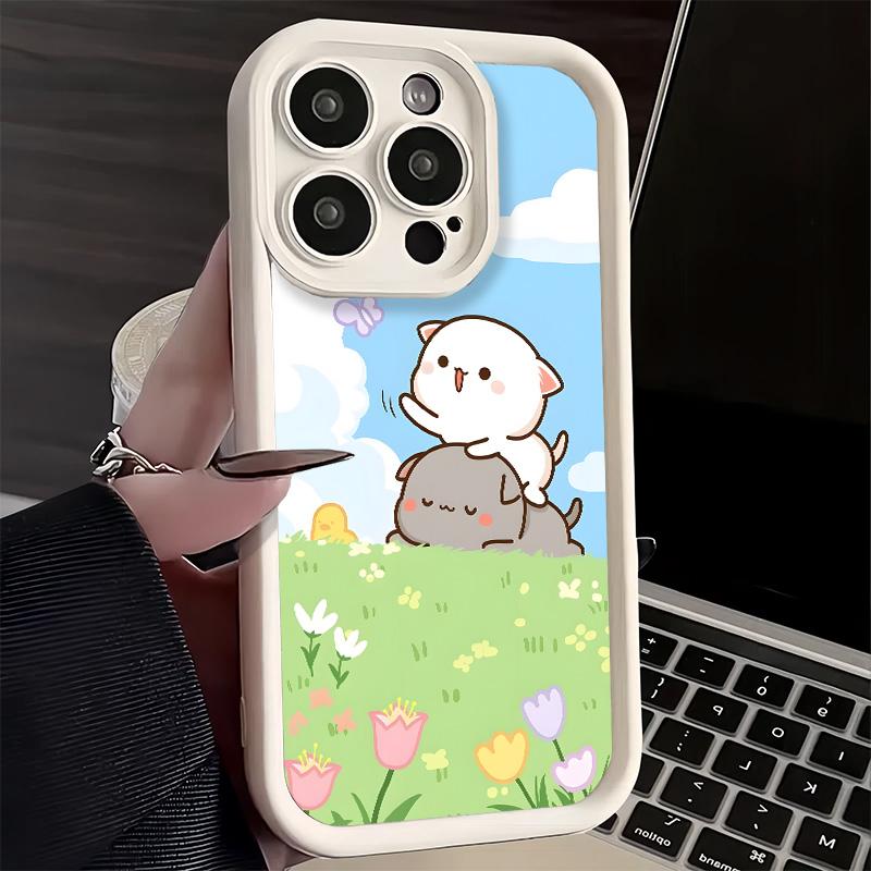 Phone Case for iPhone 17 Air 16E 15 16 Pro Max Cartoon Cute Peach Goma Cover 14 Plus 13 12 Mini Soft Shell Silicone Fundas