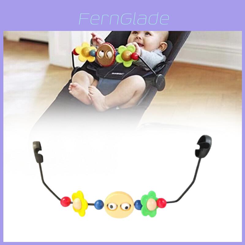 Cozy Wooden Baby Rocking Chair Toy Stand With Colorful Plush Toys For Infant Enjoyment
