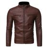 Veste en cuir décontractée vintage pour homme, manteau pour homme, tenue de printemps, design de motard, veste en cuir PU avec poche pour homme
