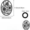 Black Metal Sunflower Wall Art Bee Decor Hollow Elliptic Hanging Sign Modern Farmhouse Home Living Room Bedroom Kitchen 8.6x11.8in