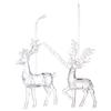 Set of 3 Crystal Elk Ornament Clear Acrylic Christmas Tree Decoration For Festival Home Decors And Seasonal Accessories AXYD