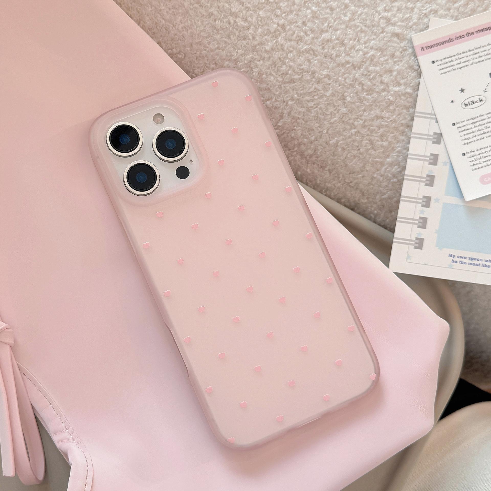 

Little Love for Apple 16 Mobile Phone Case 17pro Max Gentle Iphone14 Korean 13 Transparent Feeling 11 17promax