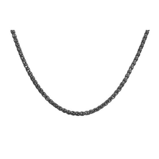 Collana a Catena di Grano per Uomo Tono Oro Argento Nero Catene di Grano 3mm Collana in Acciaio al Titanio per Uomo Ragazzo Regali di Compleanno